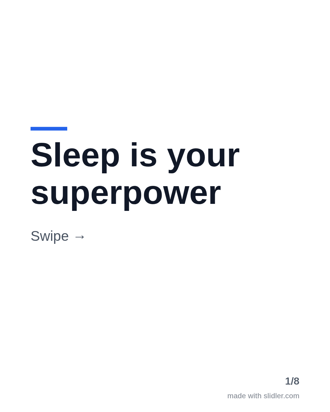 Sleep is your superpower Swipe →