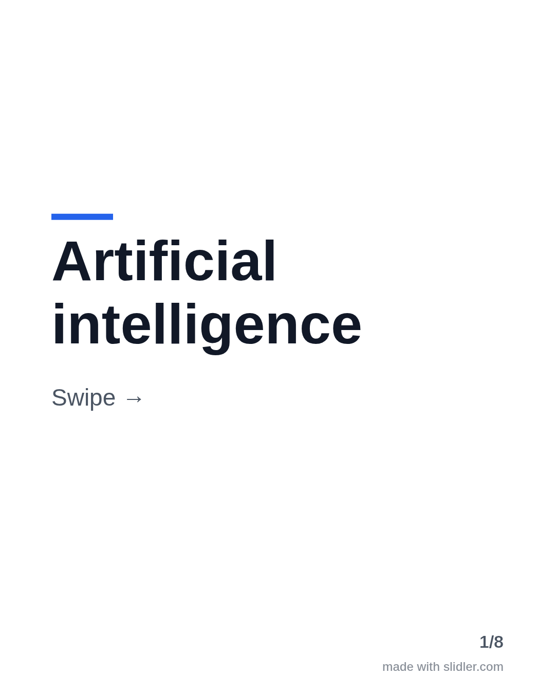Artificial intelligence Swipe →