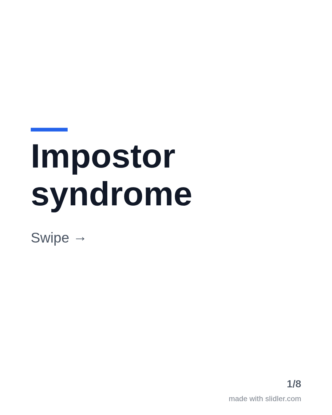 Impostor syndrome Swipe →