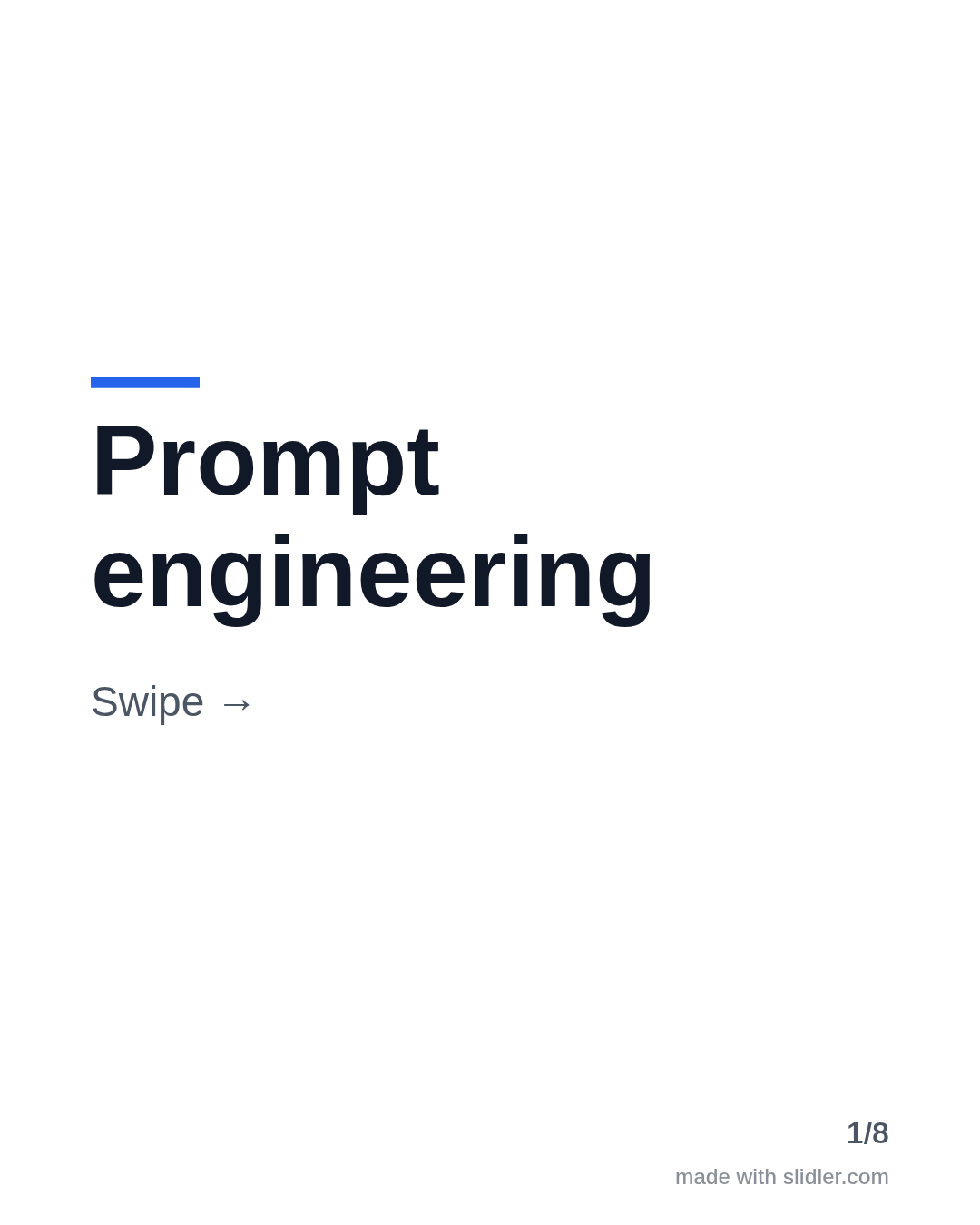 Prompt engineering Swipe →