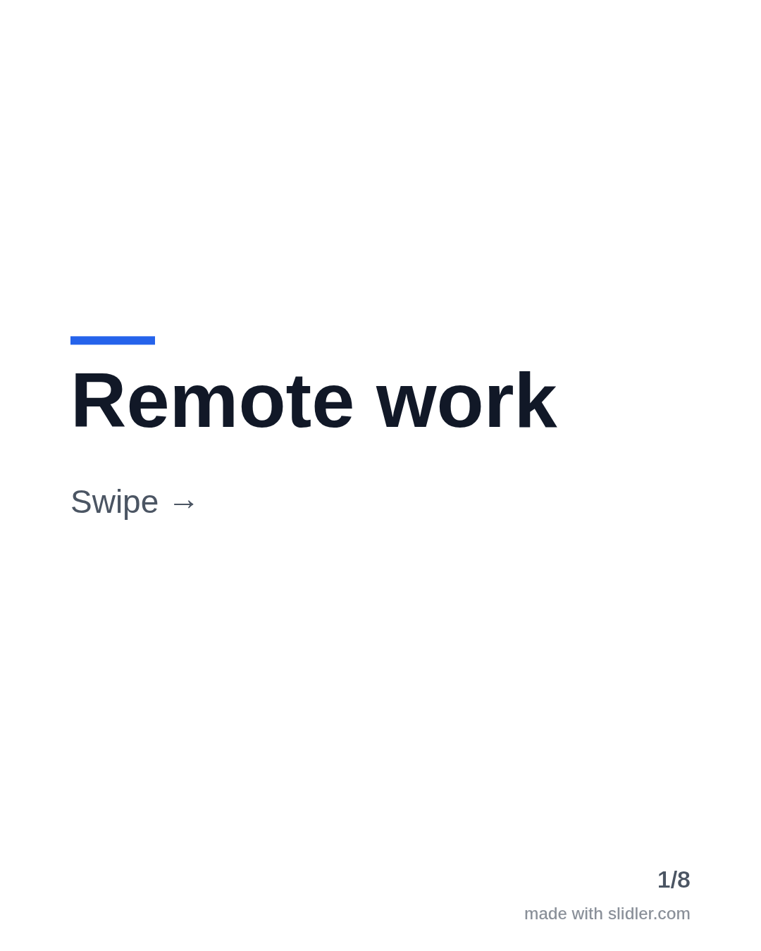 Remote work Swipe →