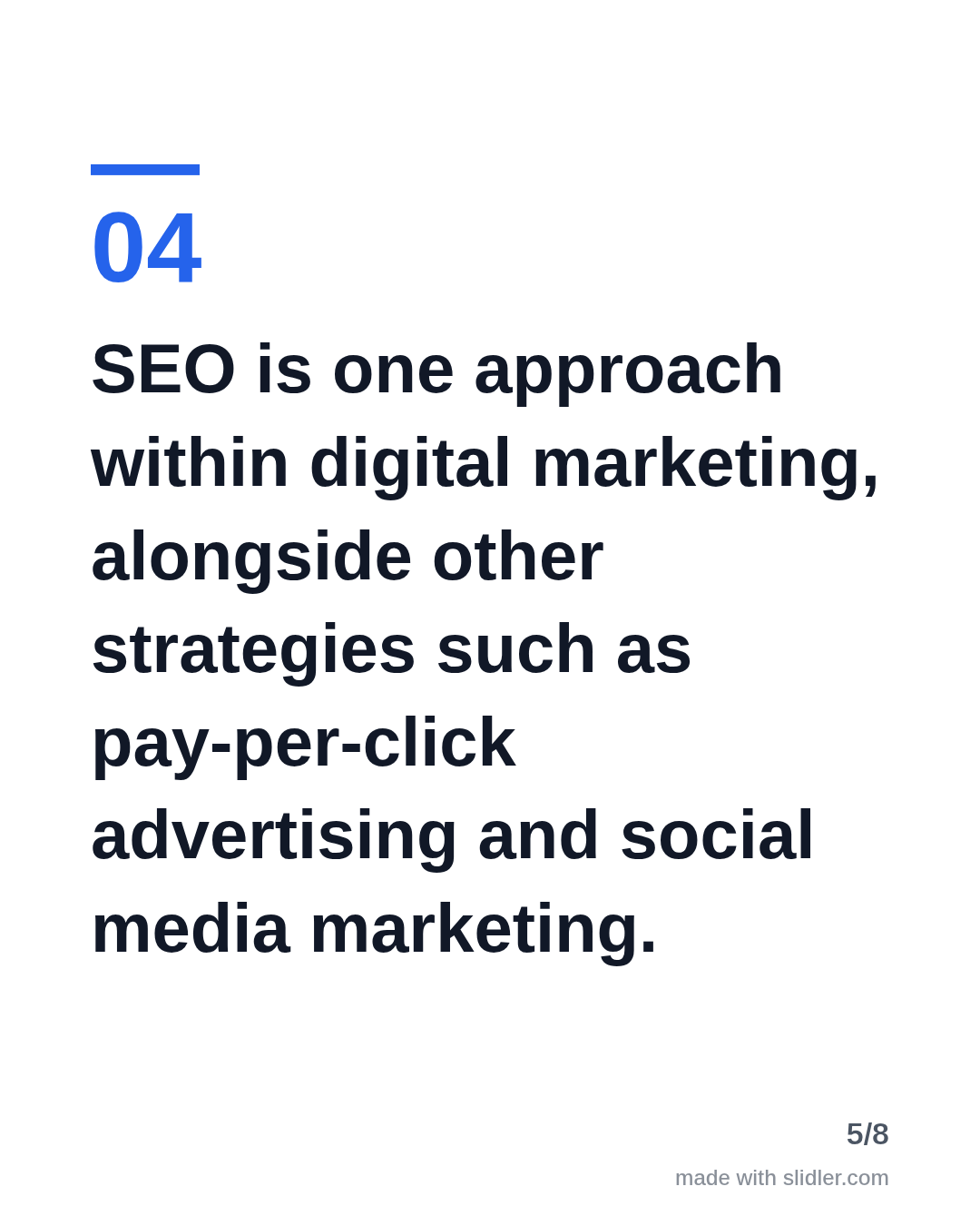 SEO is one approach within digital marketing, alongside other strategies such as pay-per-click advertising and social media marketing.