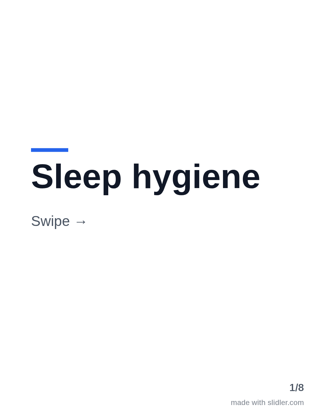 Sleep hygiene Swipe →