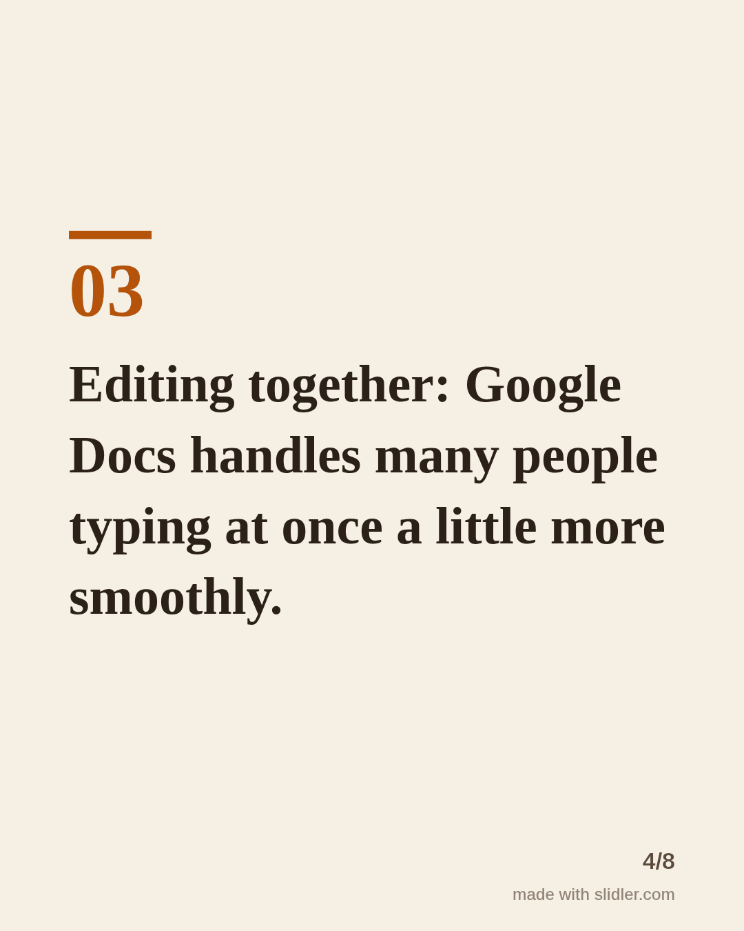 Editing together: Google Docs handles many people typing at once a little more smoothly.