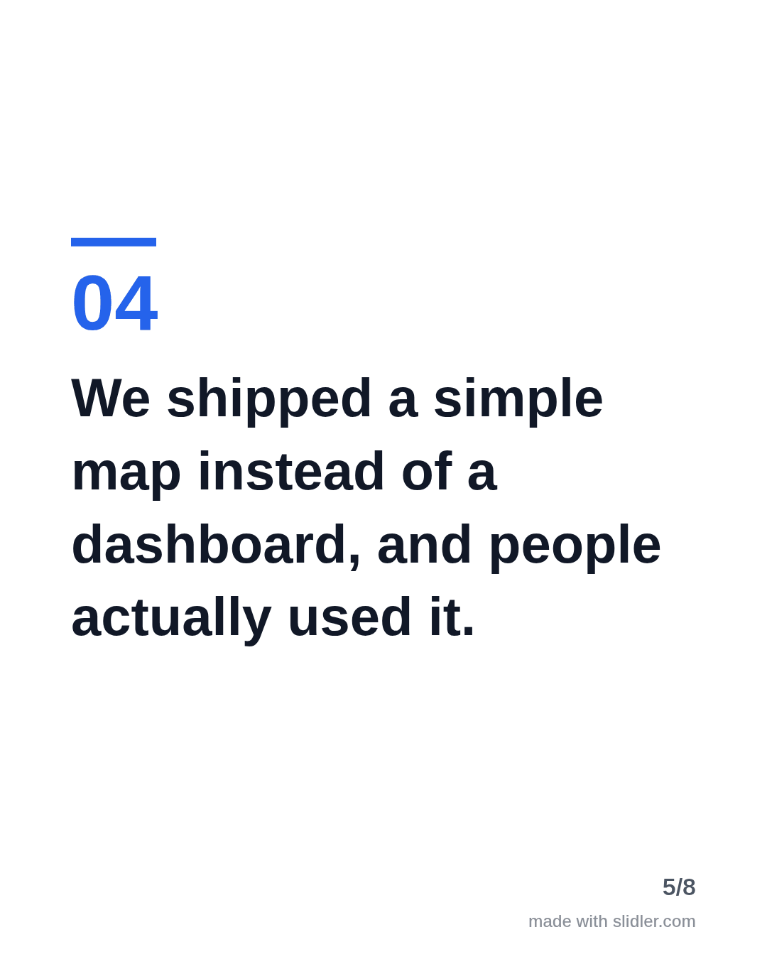 We shipped a simple map instead of a dashboard, and people actually used it.